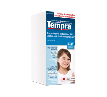 Image du produit Tempra - Sirop pour enfants concentration double 160mg/5 ml, 100 ml, cerise