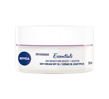 Image 2 du produit Nivea - Essentials 24h Moisture Boost + Soothe crème de jour avec FPS 15, 50 ml, peau sensible