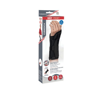 Attelle multifonction pour poignet, 1 unité, gauche, petit, 15-20 cm, Noir