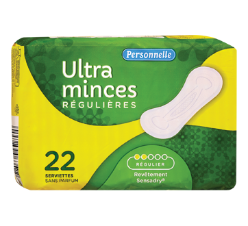 Serviette hygiéniques ultra minces, 22 unités, régulier