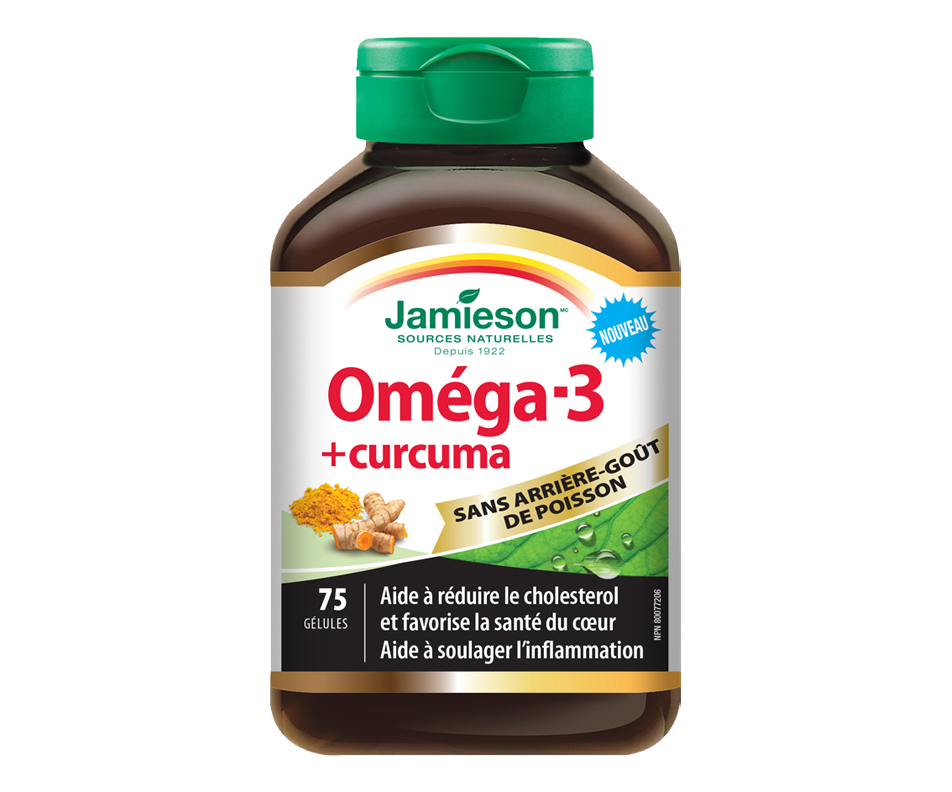 Oméga3 + curcuma, 75 unités Jamieson Oméga et huile de poisson