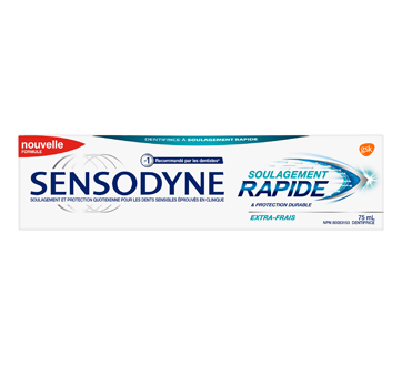 Image du produit Sensodyne - Dentifrice soulagement rapide pour dents sensibles, extra-frais, 75 ml