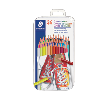 Crayons de couleur, 36 unités