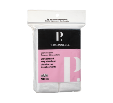 Tampons démaquillants ultradoux carrés, 100 unités