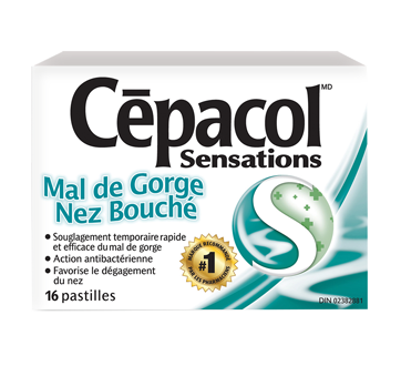 Image 2 du produit Cépacol - Sensations pastilles contre le mal de gorge et nez bouché, 16 unités