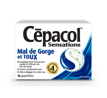 Image 2 du produit Cépacol - Sensations pastilles contre le mal de gorge et toux, 16 unités