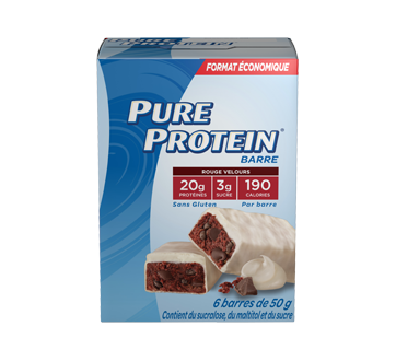 Image du produit Pure Protein - Barres protéinées, 6 x 50 g, rouge velours