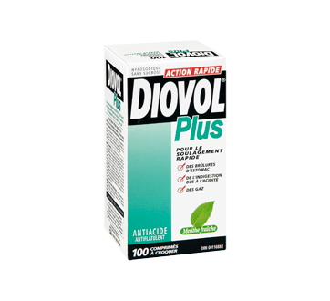 Image 2 du produit Diovol - Diovol Plus antiacide et antiflatulent comprimés à croquer, 100 unités, menthe