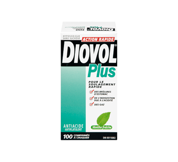 Image 3 du produit Diovol - Diovol Plus antiacide et antiflatulent comprimés à croquer, 100 unités, menthe
