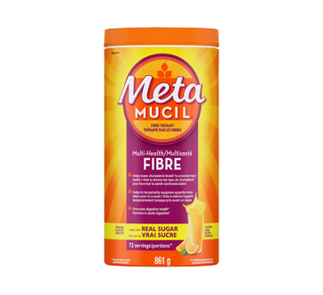 Image du produit Metamucil - Fibres MultiSanté 3 en 1 supplément de fibres en poudre, 861 g, orange