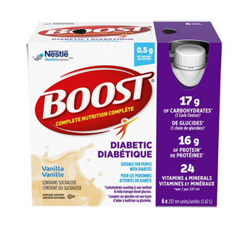 Image 1 du produit Nestlé - Boost Diabétique supplément traditionnel, 6 x 237 ml, vanille