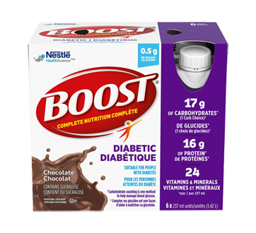 Image 1 du produit Nestlé - Boost Diabétique supplément traditionnel, 6 x 237 ml, chocolat