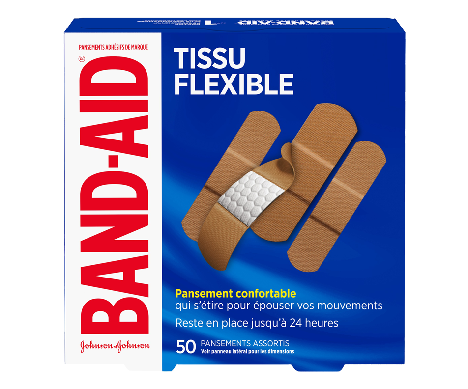 Pansements en tissu flexible paquet familial, 50 unités BandAid