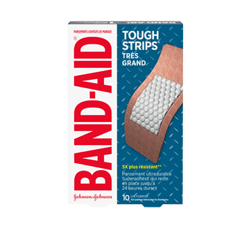 Image 1 du produit Band-Aid - Tough-Strips pansements adhésifs extra large, 10 unités