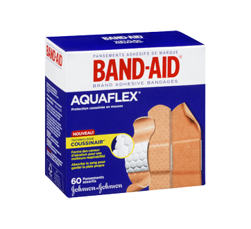Image 2 du produit Band-Aid - AquaFlex pansements paquet économique, 60 unités