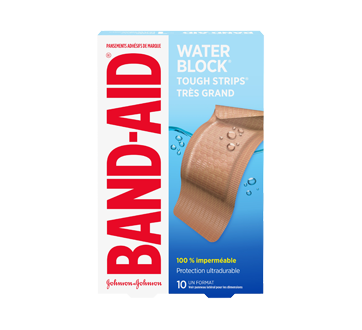 Image 1 du produit Band-Aid - Tough-Strips pansements adhésifs imperméables extra large, 10 unités