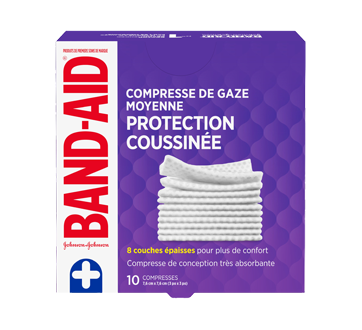 Image du produit Band-Aid - Compresses de gaze, 10 unités, moyen