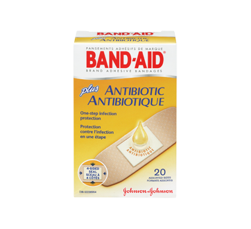 Image 3 du produit Band-Aid - Pansements adhésifs plus antibiotique, 20 unités