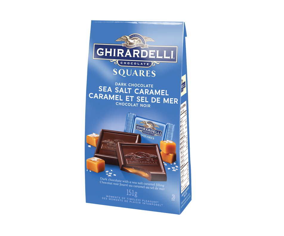 Carrés de chocolat noir, 151 g, caramel et sel de mer Ghirardelli