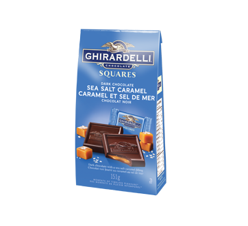 Image du produit Ghirardelli - Carrés de chocolat noir, 151 g, caramel et sel de mer