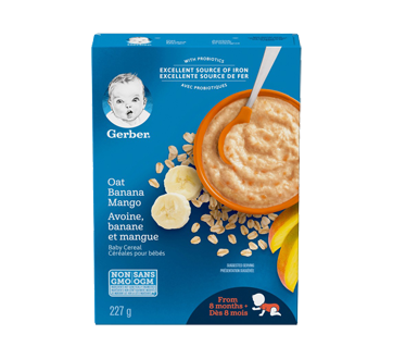 Céréales pour bébés dès 8 mois +, 227 g, avoine banane et mangue