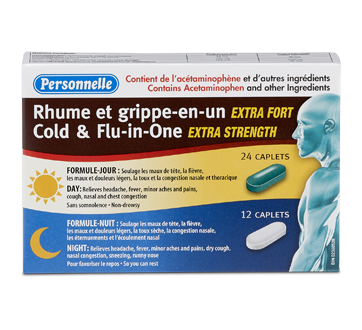Image du produit Personnelle - Rhume et grippe-en-un extra fort, 24 + 12 unités