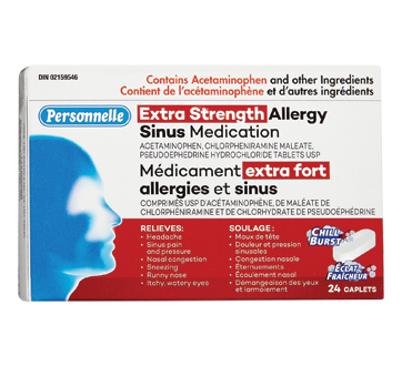 Image du produit Personnelle - Médicament anti-allergique pour les sinus extra fort, 24 unités, éclat de fraîcheur
