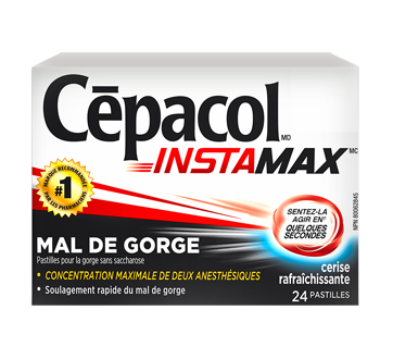 Image du produit Cépacol - Cépacol INSTAMAX cerise rafraîchissante, pastilles contre le mal de gorge, 24 unités