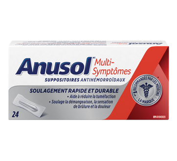 Image 2 du produit Anusol - Suppositoires multi-symptômes, 24 unités