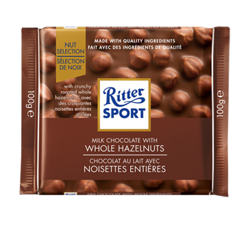 Image du produit Ritter Sport - Chocolat au lait avec noisettes entières, 100 g