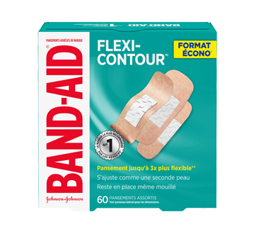 Image du produit Band-Aid - Flexi-Contour pansements adhésifs assortis, 60 unités