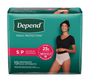 Image 1 du produit Depend - Fresh Protection sous-vêtement d'incontinence pour femmes absorption maximale, rosée - petits, 19 unités