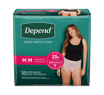 Fit-Flex sous-vêtement d'incontinence pour femmes, 18 unités, moyen, havane