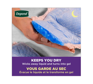 Image 3 du produit Depend - Fresh Protection sous-vêtements d'incontinence de nuit pour femmes, rosée - petits, 16 unités
