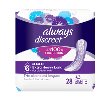 Image du produit Always - Discreet serviettes d'incontinence de nuit, longues, protection suprême, 28 unités
