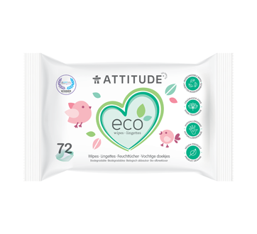 Lingettes biodégradables pour bébé, 72 unités