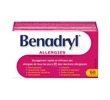 Image du produit Benadryl - Comprimés soulagement des allergies, 60 unités