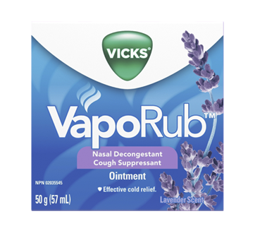Image du produit Vicks - VapoRub décongestionnant nasal et antitussif onguent, 50 g, lavande