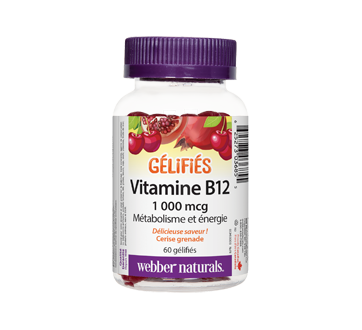 Image du produit Webber Naturals - Vitamine B12 gélifiés, cerise grenade, 60 unités