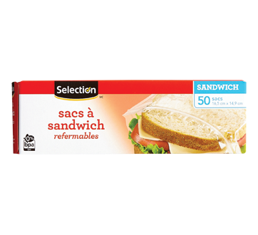 Image du produit Selection - Sacs à sandwich refermables, 50 unités