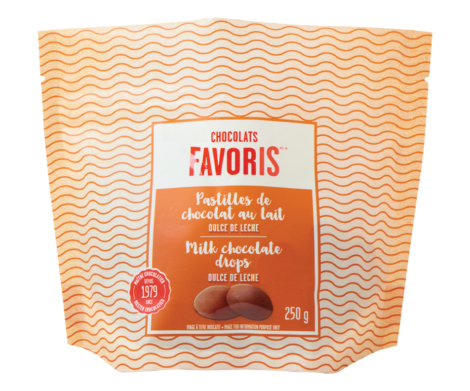 Pastilles de chocolat au lait, 250 g, Dulce de Leche Chocolat Favoris