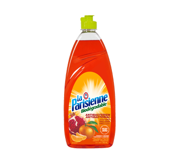 Liquide à vaisselle et savon à mains biodégradable et antibactérien, 740 ml, grenade et tangerine