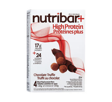 Image du produit Nutribar - Protéines plus tablettes substituts de repas, 4 unités, truffe au chocolat