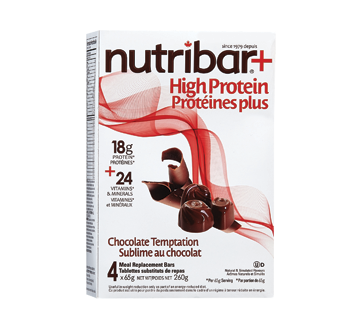 Image du produit Nutribar - Protéines plus tablettes substituts de repas, 4 unités, sublime au chocolat