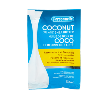 Traitement réparateur pour les cheveux, 50 ml, huile de noix de coco et beurre de karité