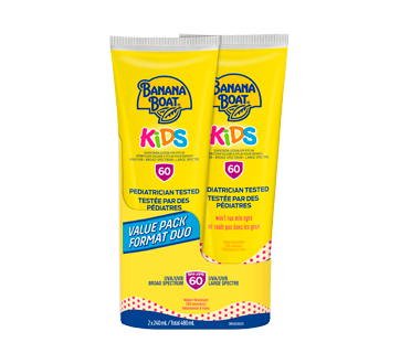 Lotion écran solaire FPS 60 sans larmes pour enfants, 2 x 240 ml