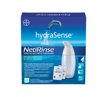 Trousse d'irrigation du nez et des sinus 2 en 1 NetiRinse