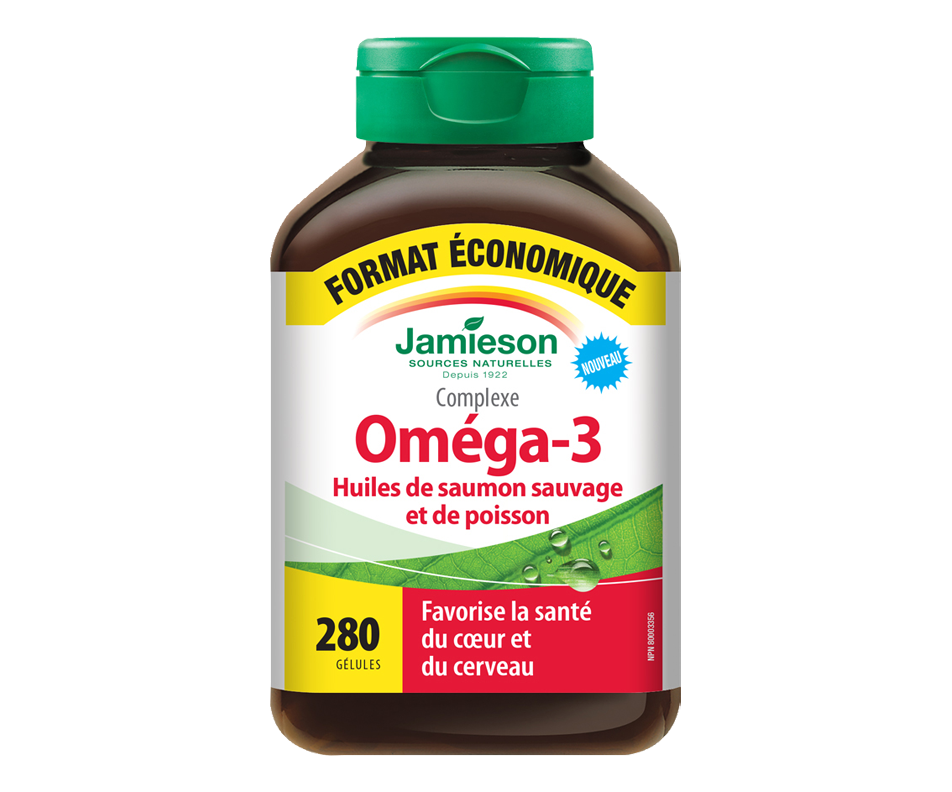 Complexe oméga3 avec huiles de saumon sauvage et de poisson, 280