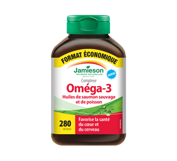 Image du produit Jamieson - Complexe oméga-3 avec huiles de saumon sauvage et de poisson, 280 unités