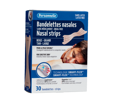 Bandelettes nasales, beige, 30 unités